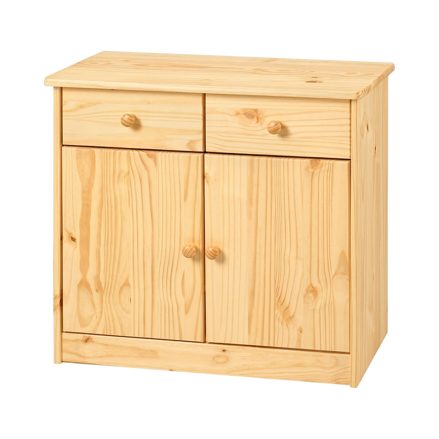 KOMMODE , 81/75/35 cm, 2 Schublade(n)  - Naturfarben, Basics, Holz (81/75/35cm) - Livetastic