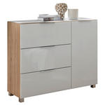 KOMMODE  in 120,5/96/38,2 cm  - Chromfarben/Eichefarben, KONVENTIONELL, Glas/Holzwerkstoff (120,5/96/38,2cm) - Xora