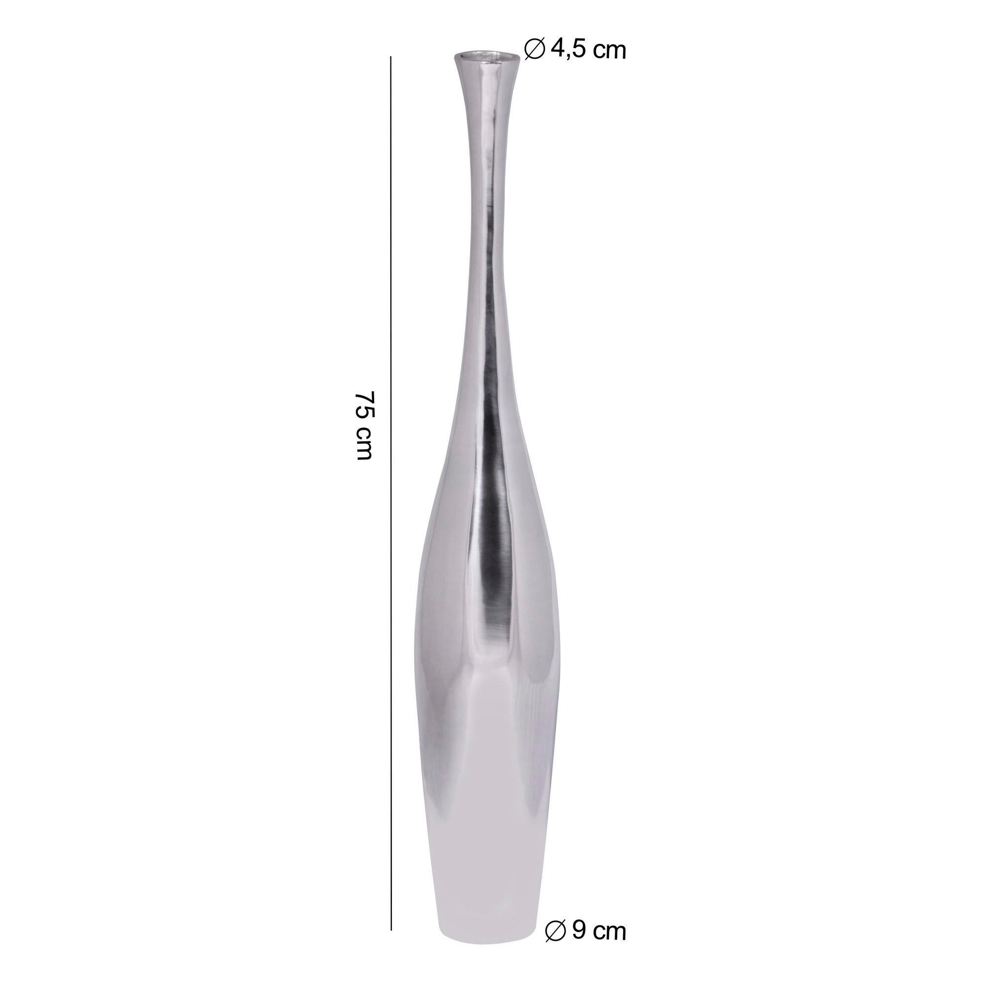 DEKOVASE  - Silberfarben, MODERN, Metall (12/75/12cm) - MID.YOU