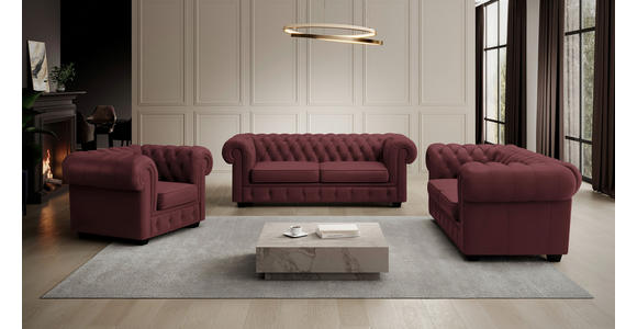 CHESTERFIELD-SESSEL - Wengefarben/Bordeaux, LIFESTYLE, Holz/Textil (115/76,5/96cm) - Landscape