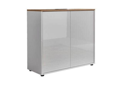 KOMMODE Mailand Typ 4  in 79/73/33 cm  - Weiß Hochglanz/Schwarz, MODERN, Holzwerkstoff/Kunststoff (79/73/33cm) - MID.YOU