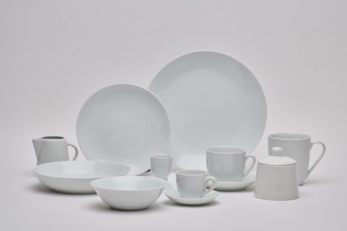 KOMBINOVANÁ SOUPRAVA 62dílné, porcelán keramika  - bílá, Basics, keramika - Novel