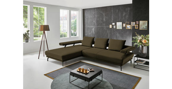 ECKSOFA in Echtleder Grün  - Schwarz/Grün, Design, Leder/Metall (224/305cm) - Dieter Knoll