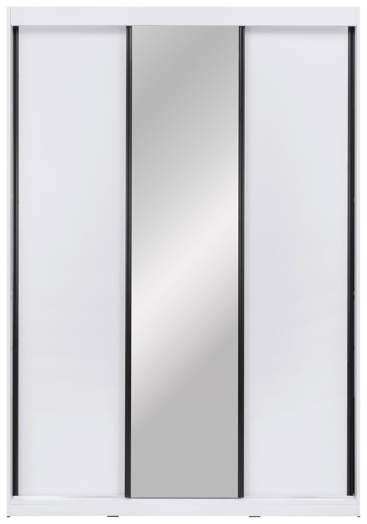 SCHIEBETÜRENSCHRANK 150/215/59,5 cm  - Schwarz/Weiß, MODERN, Holzwerkstoff/Metall (150/215/59,5cm) - MID.YOU