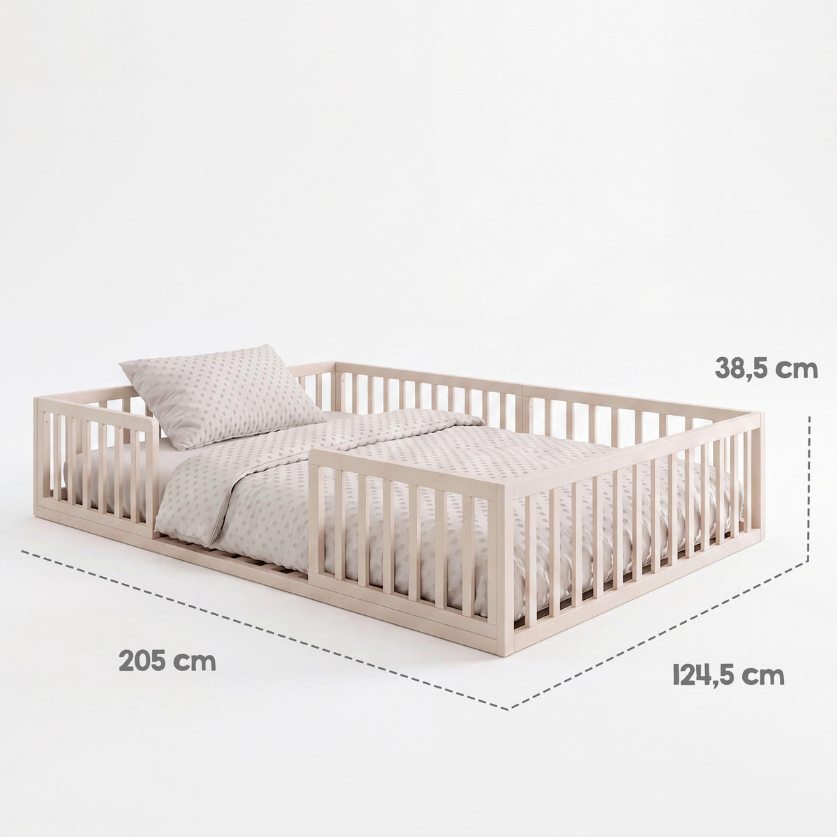 BODENBETT roba Bodenbett, 120/200 cm,  in Kaschmir  - Hellbraun/Kaschmir, Basics, Holzwerkstoff (120/200cm) - Roba