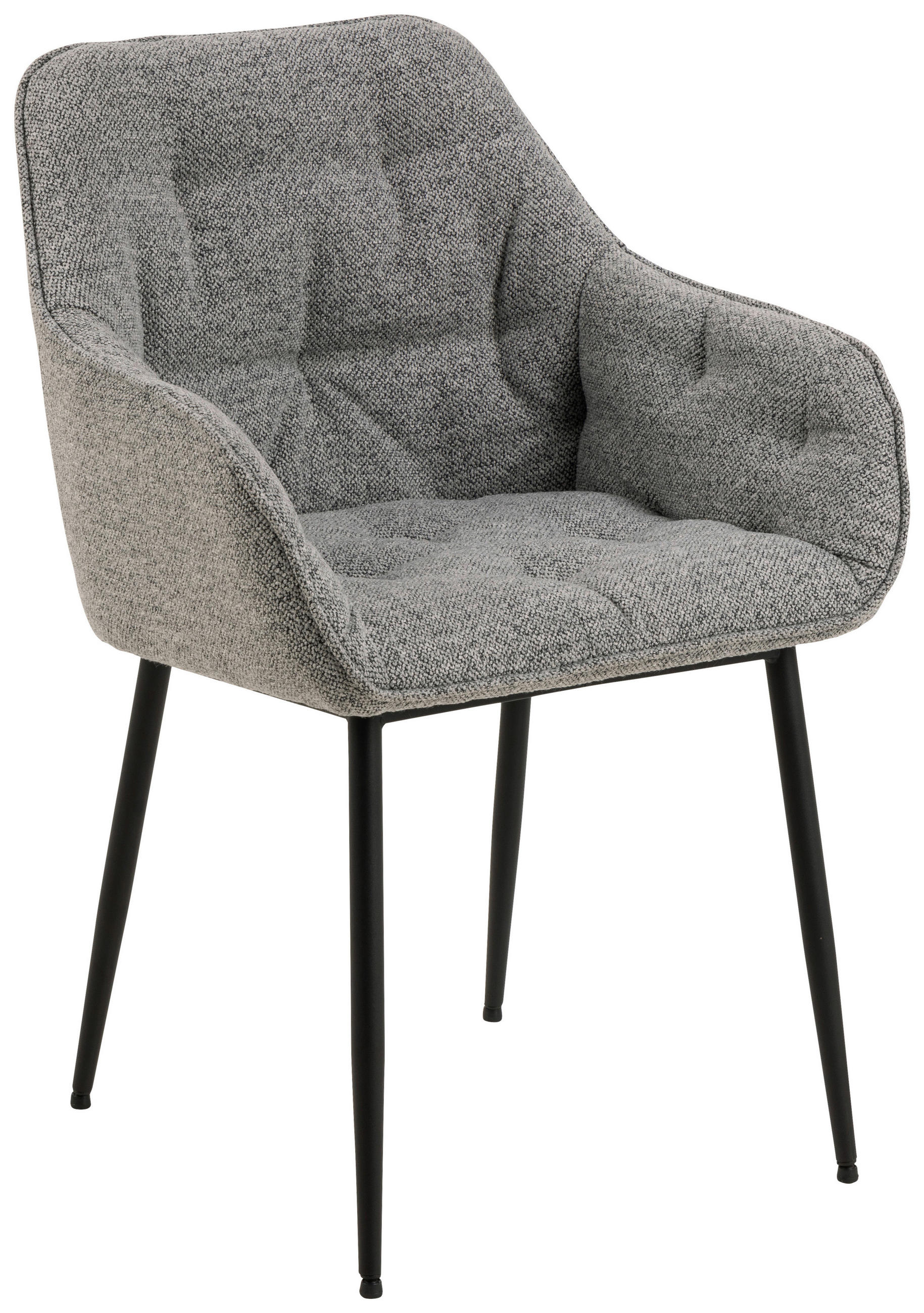 ŽIDLE S PODRUČKAMI, buklé, šedá - šedá/černá, Moderní, kov/textil (58/83/55cm) - MID.YOU