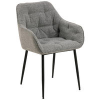 ARMLEHNSTUHL Bouclé Grau  - Schwarz/Grau, MODERN, Textil/Metall (58/83/55cm) - MID.YOU