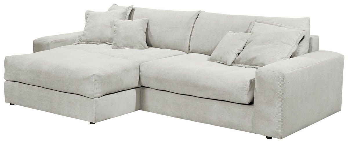 ECKSCHLAFSOFA  KAMIL Beige Cord  - Beige/Schwarz, MODERN, Kunststoff/Textil (180/297cm) - Livetastic