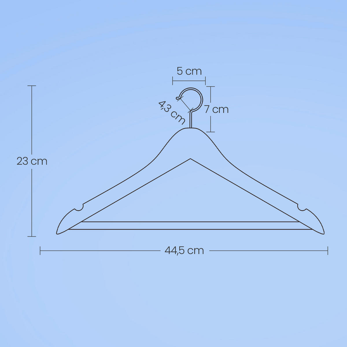 KLEIDERBÜGELSET Holz  - Edelstahlfarben/Silberfarben, Basics, Holz (44.5/23.5/1.2cm)