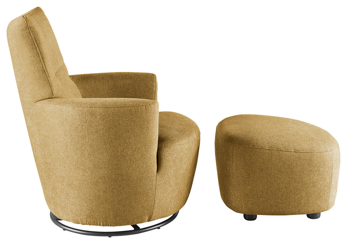 HOCKER Webstoff Gelb  - Gelb/Schwarz, Design, Kunststoff/Textil (54/41/57cm) - SetOne by Musterring