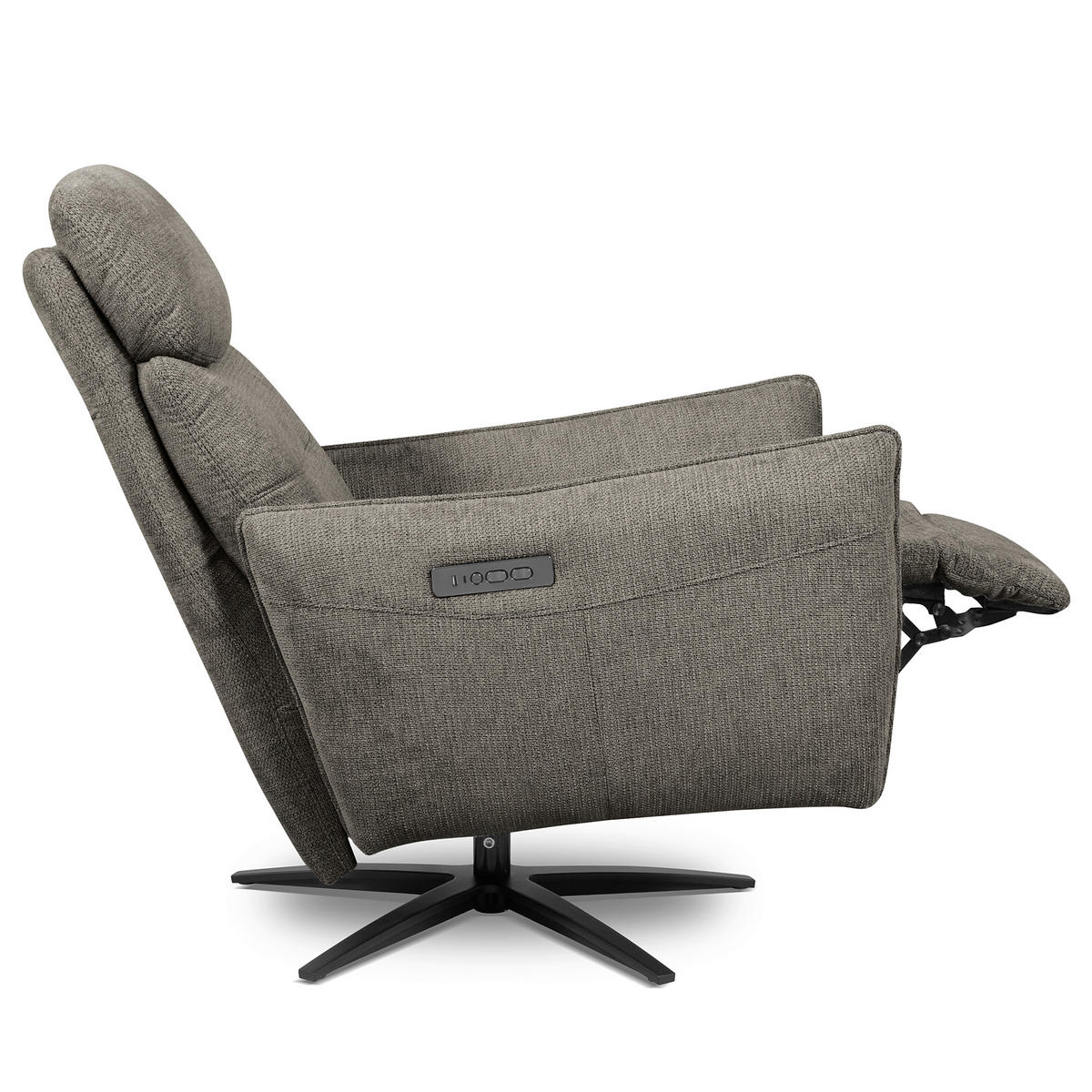 RELAXSESSEL in Textil Graphitfarben  - Schwarz/Graphitfarben, Design, Textil/Metall (77/107/88cm) - Livetastic