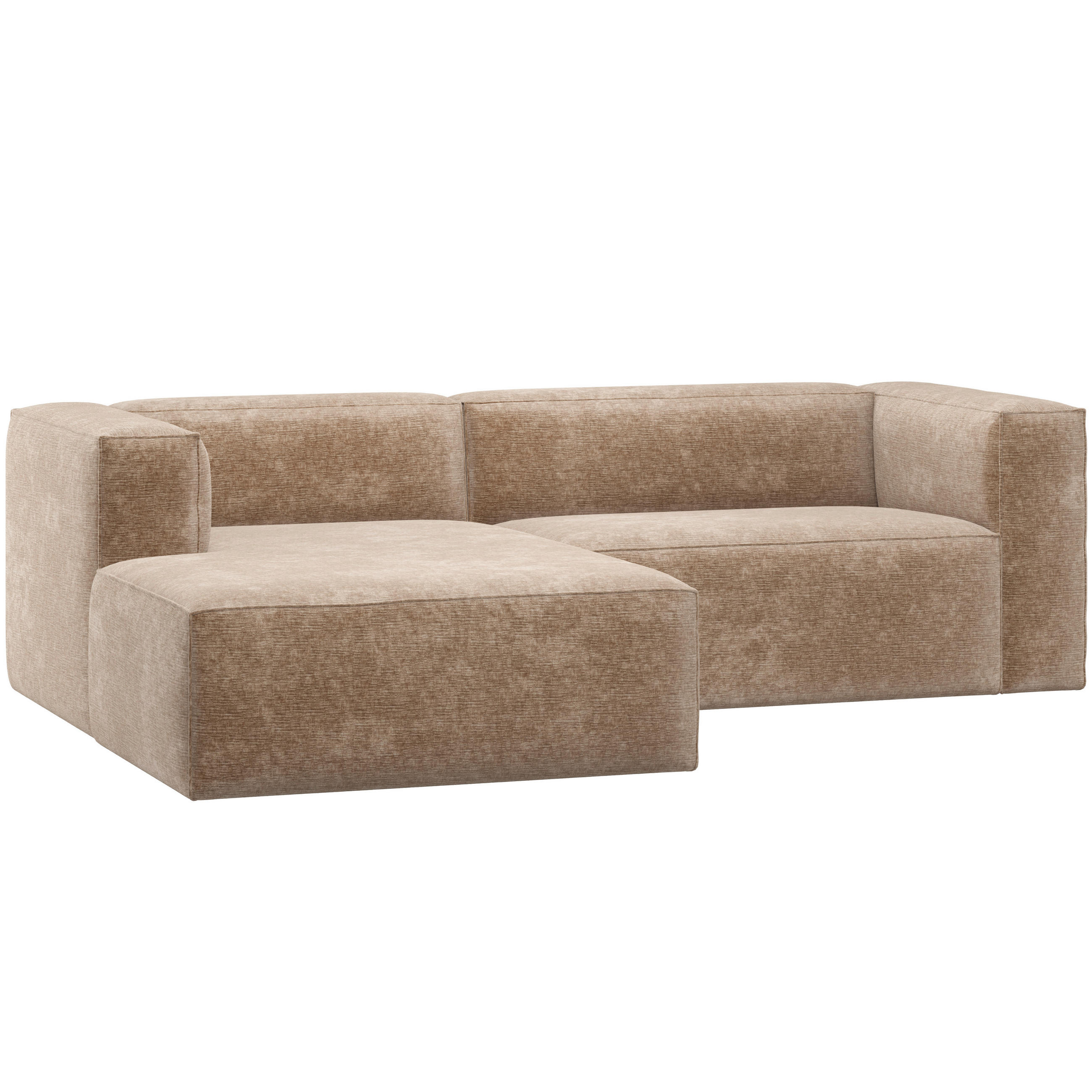 ECKSOFA Bean Taupe Chenille, Samt  - Taupe/Schwarz, MODERN, Kunststoff/Textil (175/254cm) - Livetastic
