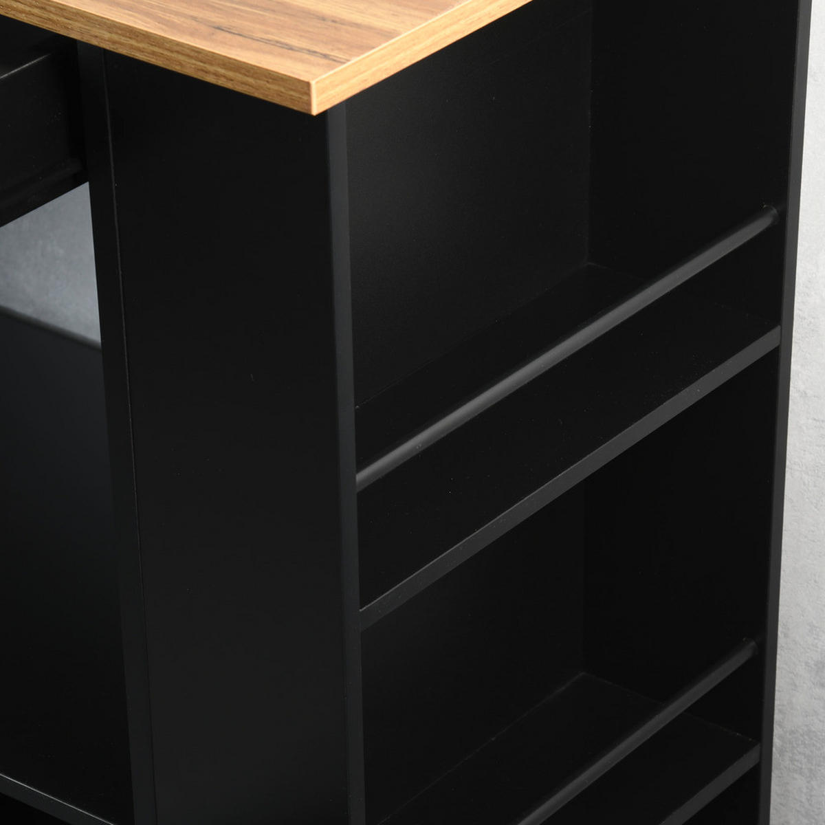 SERVIERWAGEN in Anthrazit, Eichefarben  - Eichefarben/Anthrazit, Basics, Holz/Holzwerkstoff (75/40/88cm) - Kesper