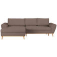 ECKSOFA in Webstoff Taupe  - Taupe/Eichefarben, Design, Holz/Textil (175/282cm) - Carryhome