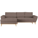 ECKSOFA in Webstoff Taupe  - Taupe/Eichefarben, Design, Holz/Textil (175/282cm) - Carryhome