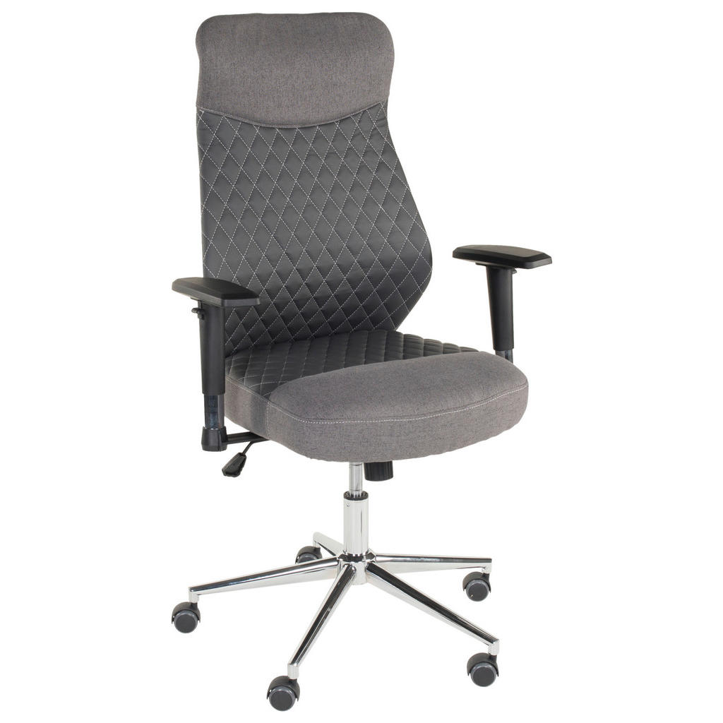 Thumbnail - Boxxx Drehstuhl, Anthrazit, Dunkelgrau, Metall, Textil, Raute, Drehkreuz, 68x112-120x68 cm, Wippmechanik mit Härtegradei...