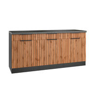 KÜCHENUNTERSCHRANK 180/85/60 cm  in Graphitfarben, Eiche Wotan  - Schieferfarben/Eiche Wotan, Basics, Holzwerkstoff/Metall (180/85/60cm) - Held