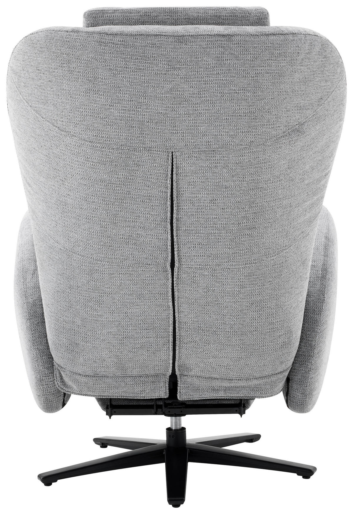 RELAXSESSEL Webstoff Relaxfunktion, Fußteilverstellung, Nackenkissen    - Schwarz/Grau, Design, Textil/Metall (77/109/89cm) - Stylife