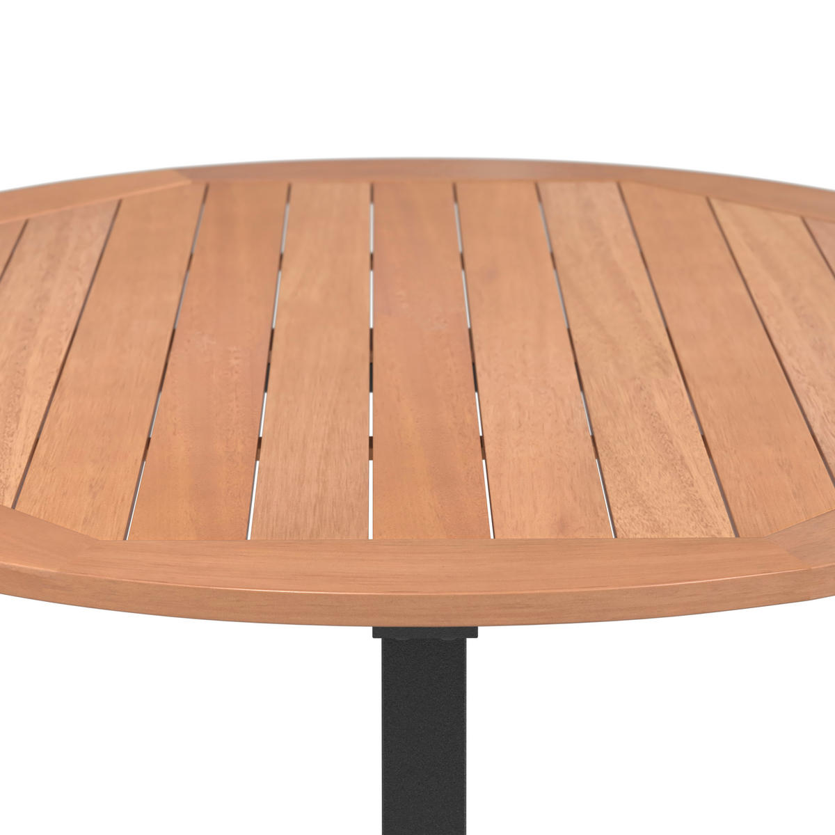 KERTI ASZTAL 130/130/75 cm   - fekete/tíkfa, Modern, fa/fém (130/130/75cm) - Ambia Garden