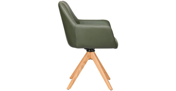 ARMLEHNSTUHL in Echtleder pigmentiert - Eichefarben/Naturfarben, KONVENTIONELL, Leder/Holz (59,5/87/63cm) - Novel