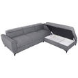 ECKSOFA Dunkelgrau Velours  - Dunkelgrau/Schwarz, KONVENTIONELL, Textil/Metall (255/217cm) - Carryhome