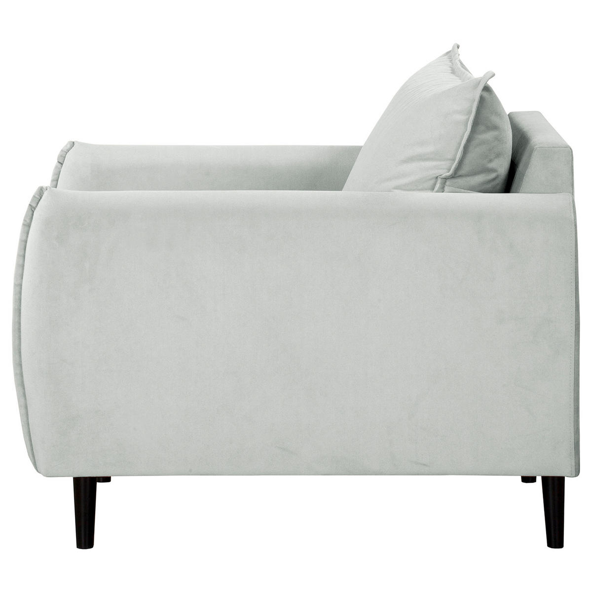 SESSEL in Samt Dunkelblau  - Schwarz/Dunkelblau, Design, Holz/Textil (74/86/100cm) - P & B