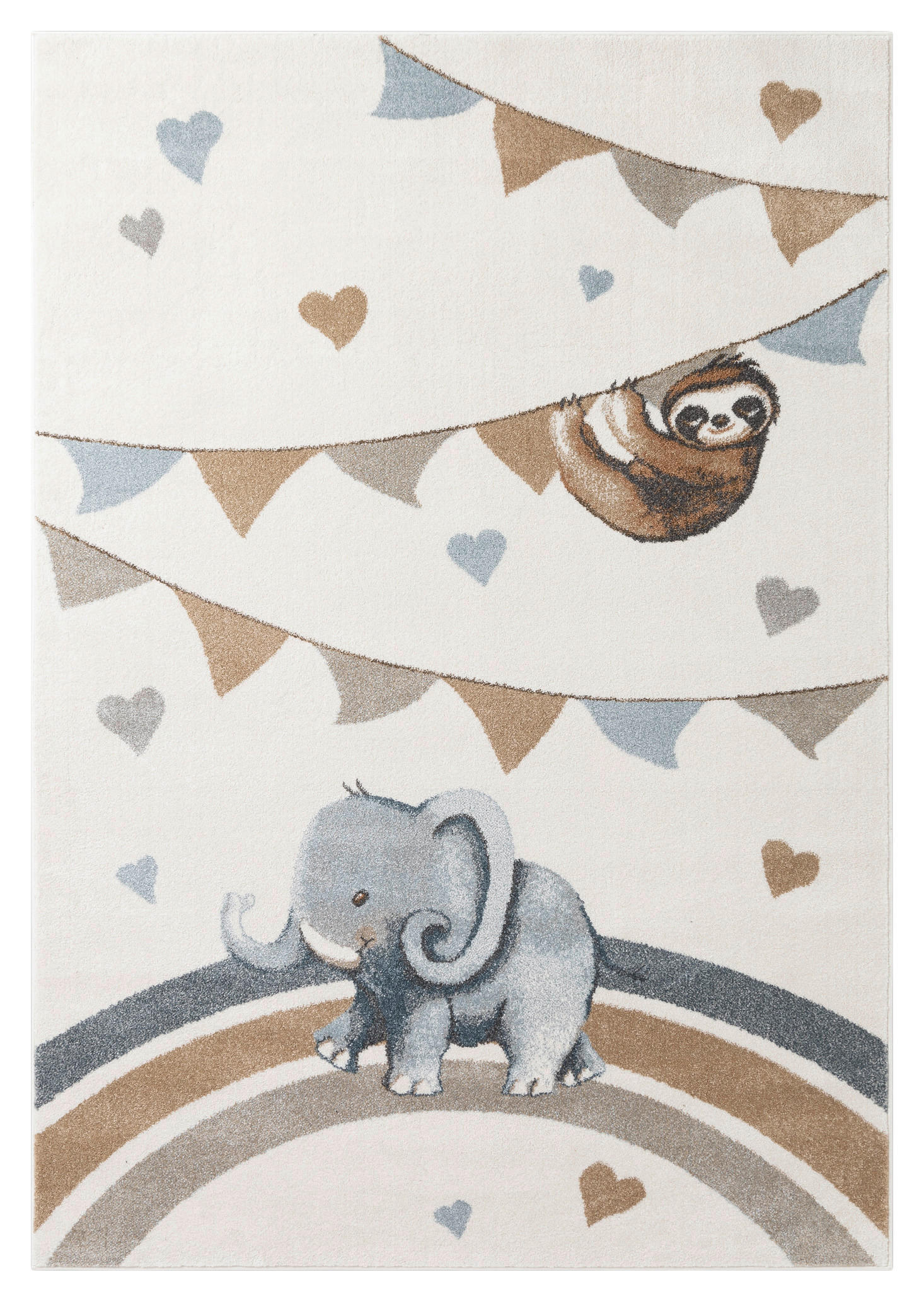 Villeroy & Boch Kinderteppich Boho Kids Creme, Mehrfarbig, Hellbraun 120x170 cm
