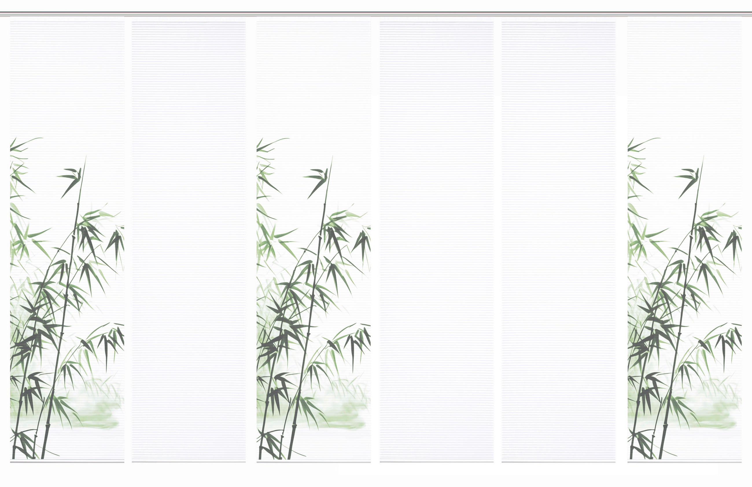 FLÄCHENVORHANG  6 Stück  blickdicht  60/245 cm   - Weiß/Grün, Natur, Textil (60/245cm)