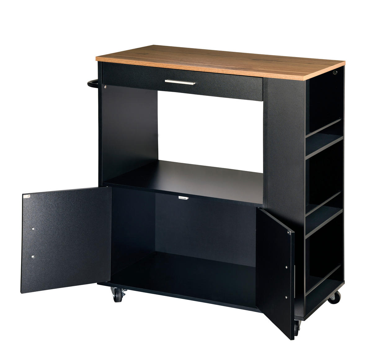 SERVIERWAGEN in Anthrazit, Eichefarben  - Eichefarben/Anthrazit, Basics, Holz/Holzwerkstoff (75/40/88cm) - Kesper