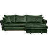 ECKSOFA in Chenille Waldgrün  - Waldgrün/Schwarz, Konventionell, Kunststoff/Textil (275/180cm) - Stylife