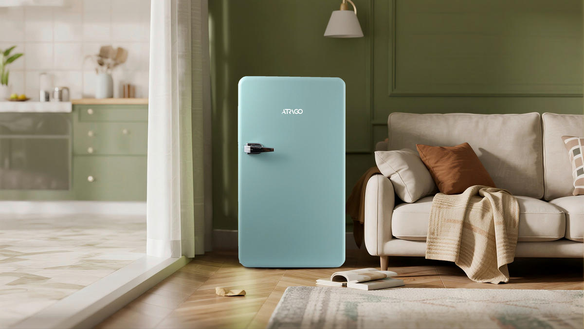 KÜHLSCHRANK 52690003/01  - Mintgrün, Basics, Glas/Kunststoff (44,5/49/78,5cm) - Atrigo