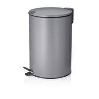 TRETEIMER 12 l  Metall  - Hellgrau/Schwarz, Basics, Kunststoff/Metall (25/38cm) - Kela