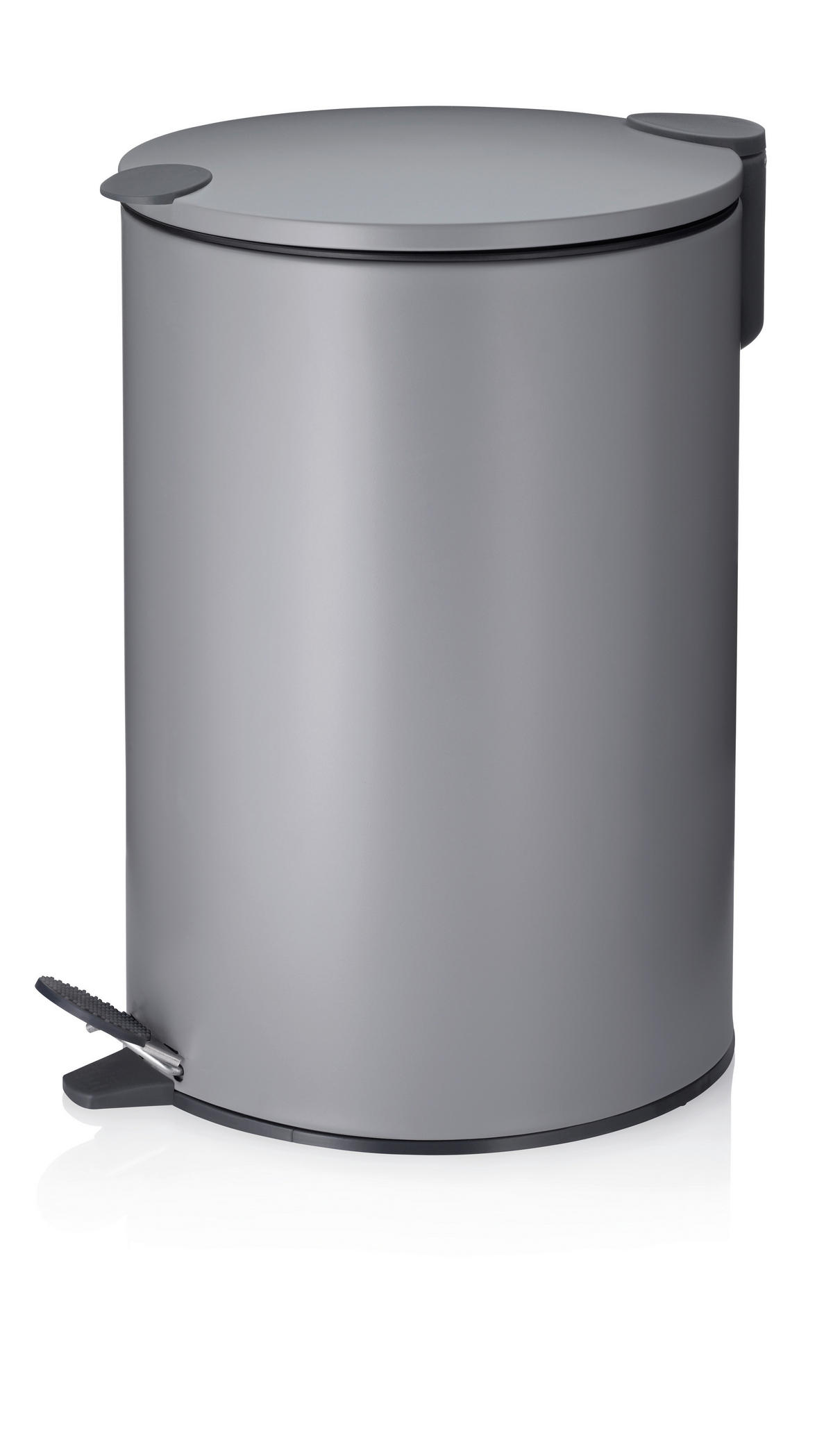 TRETEIMER 12 l  Metall  - Hellgrau/Schwarz, Basics, Kunststoff/Metall (25/38cm) - Kela