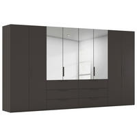 DREHTÜRENSCHRANK 400/235/60 cm,  in Graphitfarben, 8-türig  - Graphitfarben, Basics, Glas/Holzwerkstoff (400/235/60cm) - Novel