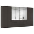 DREHTÜRENSCHRANK 400/223/61 cm,  in Graphitfarben, 8-türig  - Graphitfarben, Basics, Glas/Holzwerkstoff (400/223/61cm) - Novel