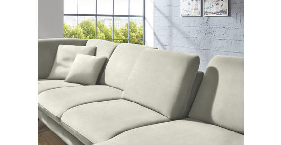 WOHNLANDSCHAFT in Velours Ecru - Ecru/Schwarz, Design, Textil/Metall (208/344/180cm) - Dieter Knoll