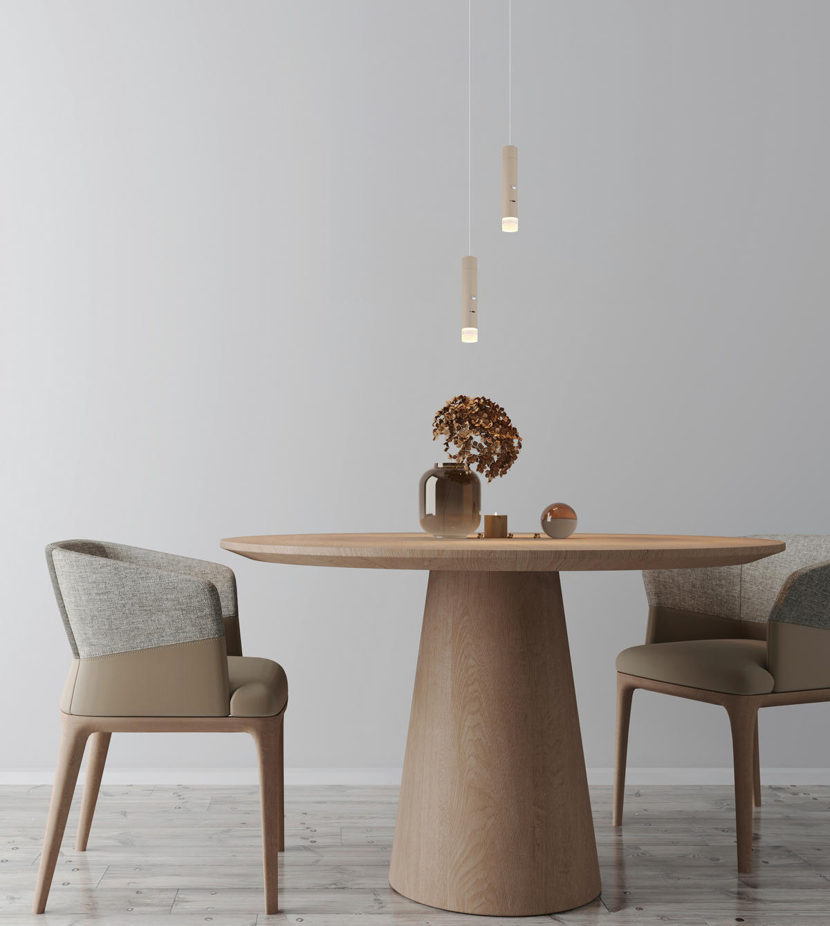 AKKU-LED-HÄNGELEUCHTE Nowa 3,8/120 cm   - Sandfarben/Klar, Basics, Kunststoff/Metall (3,8/120cm) - Novel