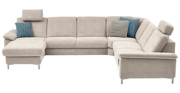 WOHNLANDSCHAFT Latina in Chenille Hellbraun  - Hellbraun/Alufarben, Design, Textil/Metall (170/333/265cm) - Dieter Knoll