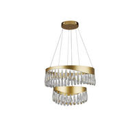 KRISTALNA VISEČA SVETILKA - zlate barve, Design, kovina/steklo (150/60/60cm)