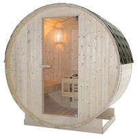SAUNAFASS für 2 Personen Tromsö M  - Fichtefarben, KONVENTIONELL, Glas/Holz (189/120/191,5cm) - Sanotechnik