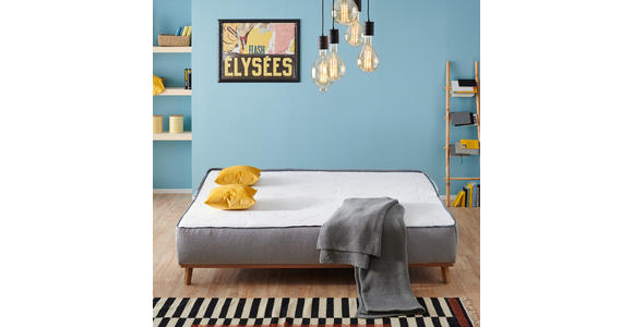 SCHLAFSOFA in Flachgewebe Blau, Braun  - Blau/Naturfarben, KONVENTIONELL, Holz/Textil (203/95/96cm) - Venda