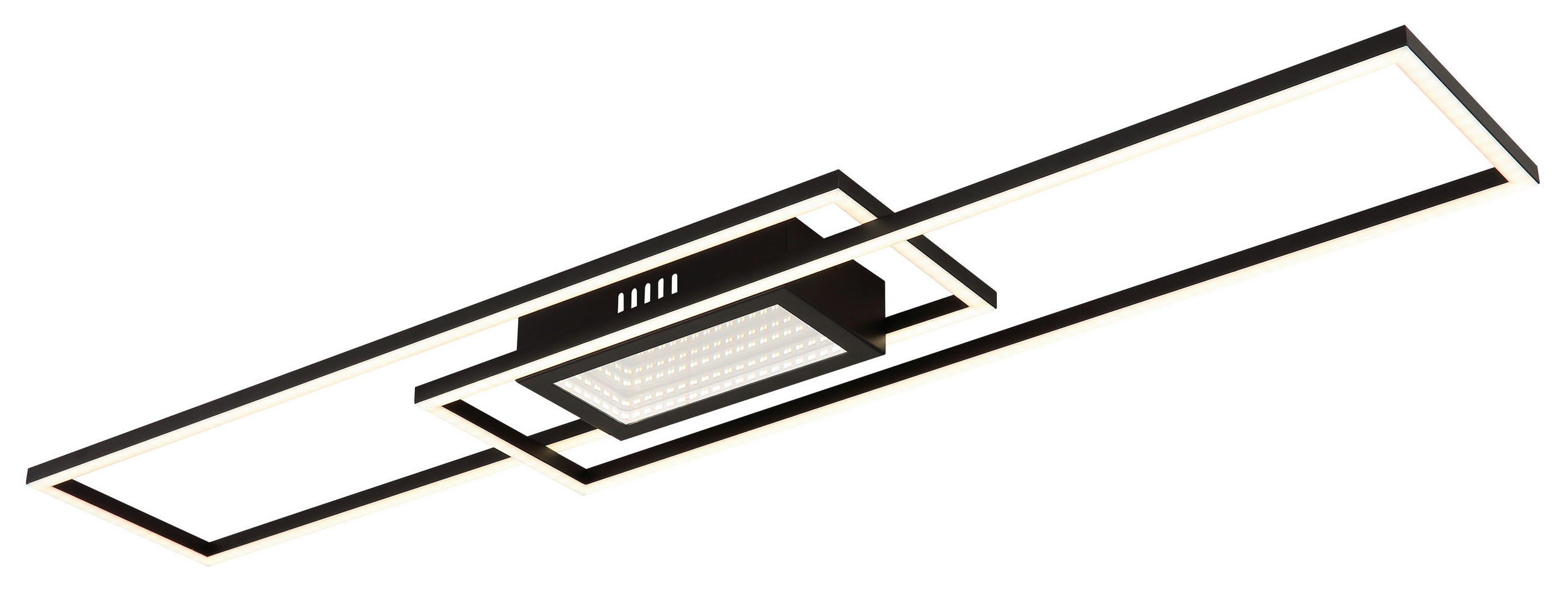 LED-DECKENLEUCHTE    96/19,6/5 cm  - Opal/Schwarz, Design, Kunststoff/Metall (96/19,6/5cm) - Globo