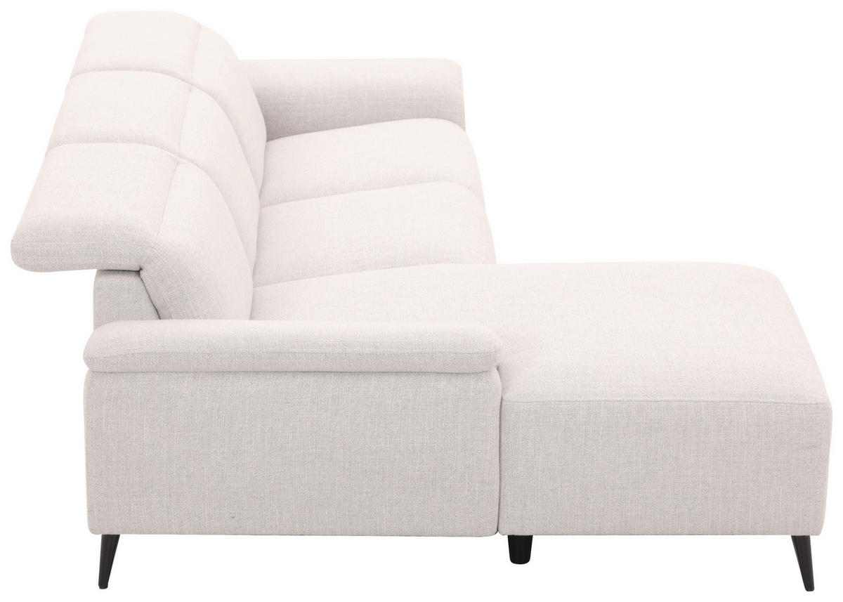 ECKSOFA inkl. Funktionen Hellgrau Leinenoptik  - Schwarzchrom/Hellgrau, Design, Holz/Kunststoff (270/75/171cm) - Xora