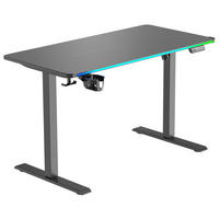 Masă De Scris, metal, plastic, material pe bază de lemn - negru, Design, plastic/metal (120/70-115/60cm) - Novel