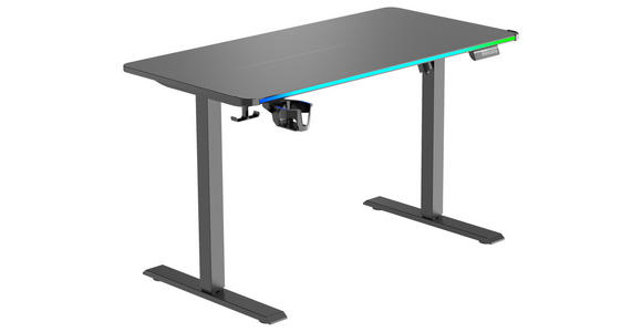 SCHREIBTISCH 120/60/70-115 cm Schwarz elektrisch höhenverstellbar  - Schwarz, Design, Holzwerkstoff/Kunststoff (120/60/70-115cm) - Novel