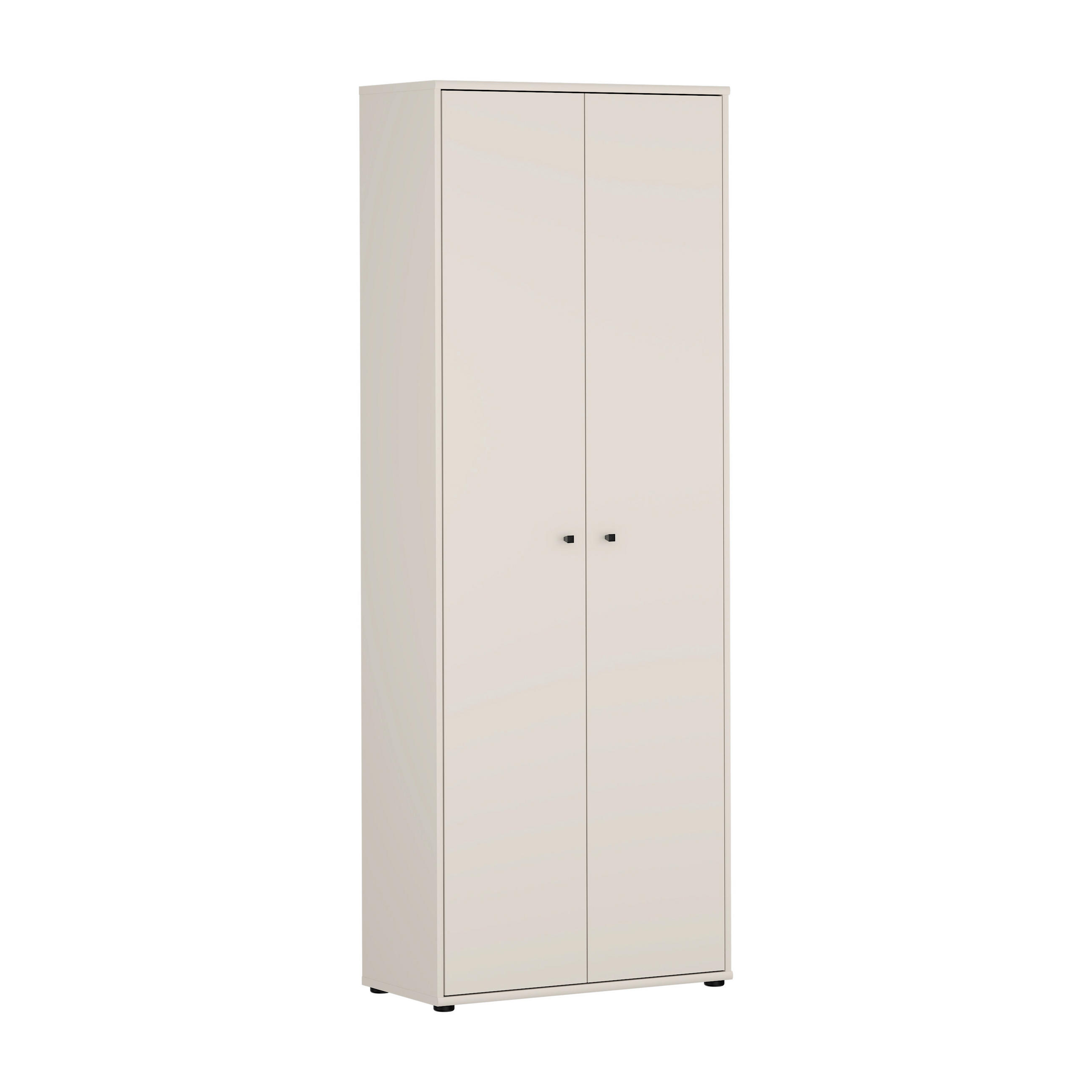 DREHTÜRENSCHRANK 73,7/197,5/34,8 cm,  in Sandfarben, 2 Tür(en)  - Sandfarben/Schwarz, Design, Holzwerkstoff/Kunststoff (73,7/197,5/34,8cm)