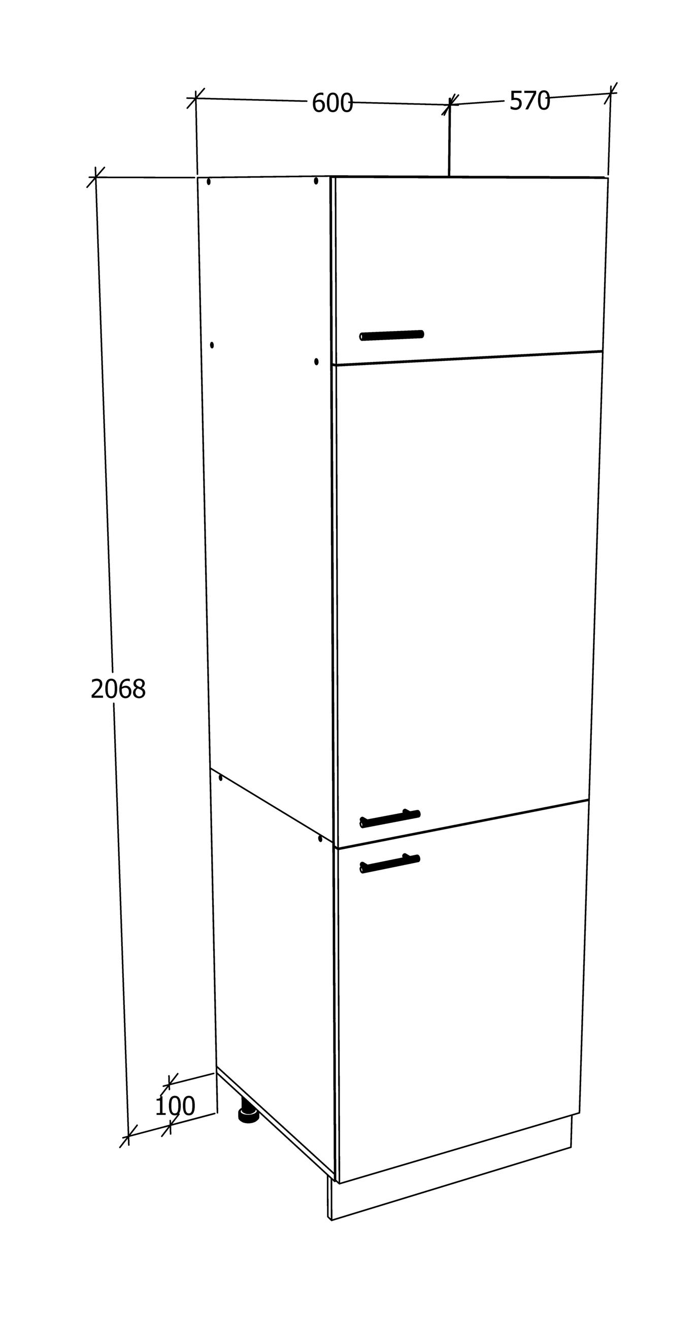 PORSLINSSKÅP 60/207/57 cm  i antracit, vit  - vit/aluminiumfärg, Klassisk, metall/trämaterial (60/207/57cm) - MID.YOU
