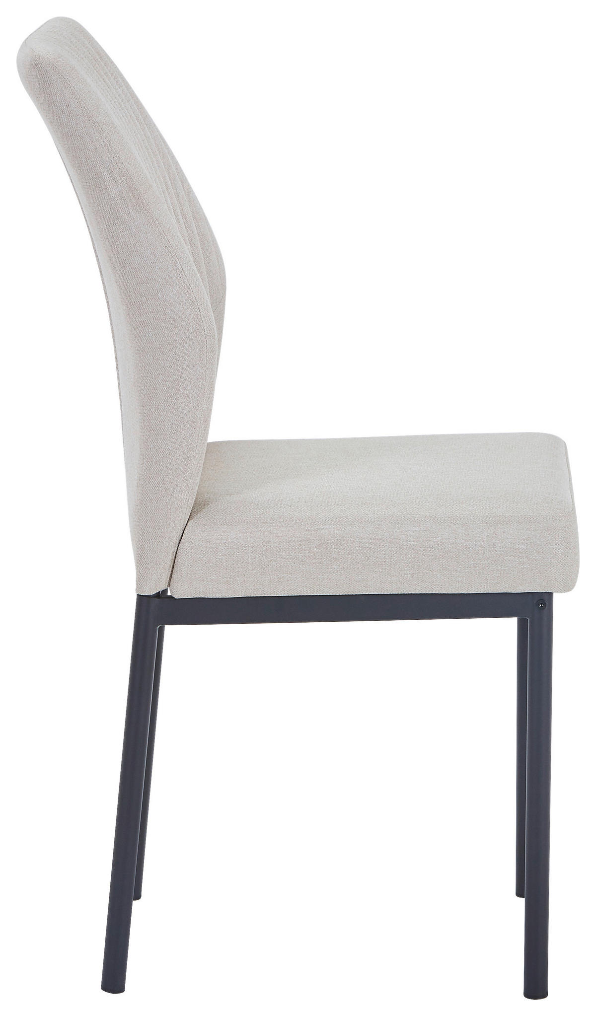 STUHL  in Eisen Leinenoptik Metall, Textil  - Beige/Schwarz, MODERN, Textil/Metall (46/98/58,5cm) - Carryhome