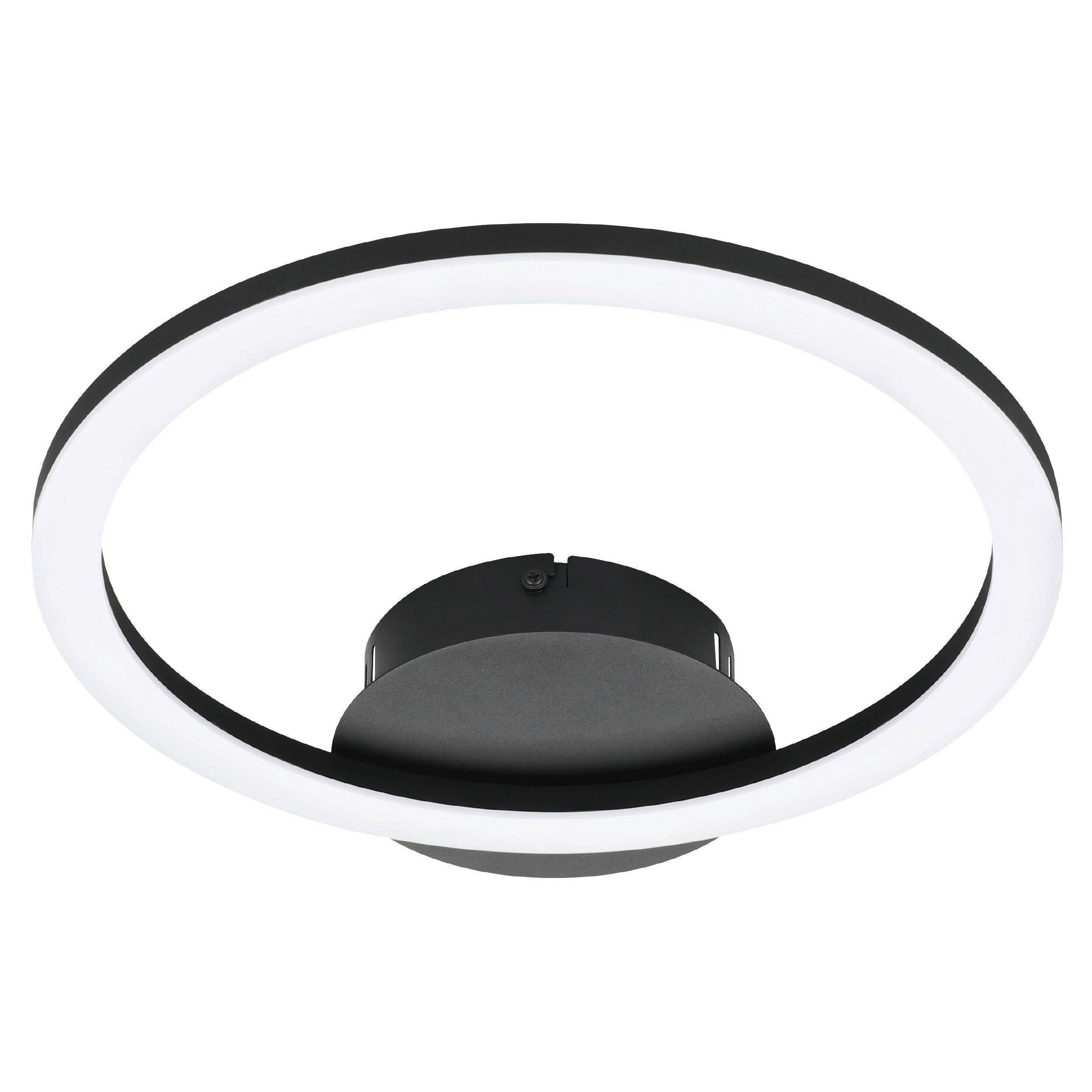 DECKENLEUCHTE 12 W 34/30/4,5 cm - Schwarz/Weiß, Design, Kunststoff/Metall (34/30/4,5cm) - Eglo