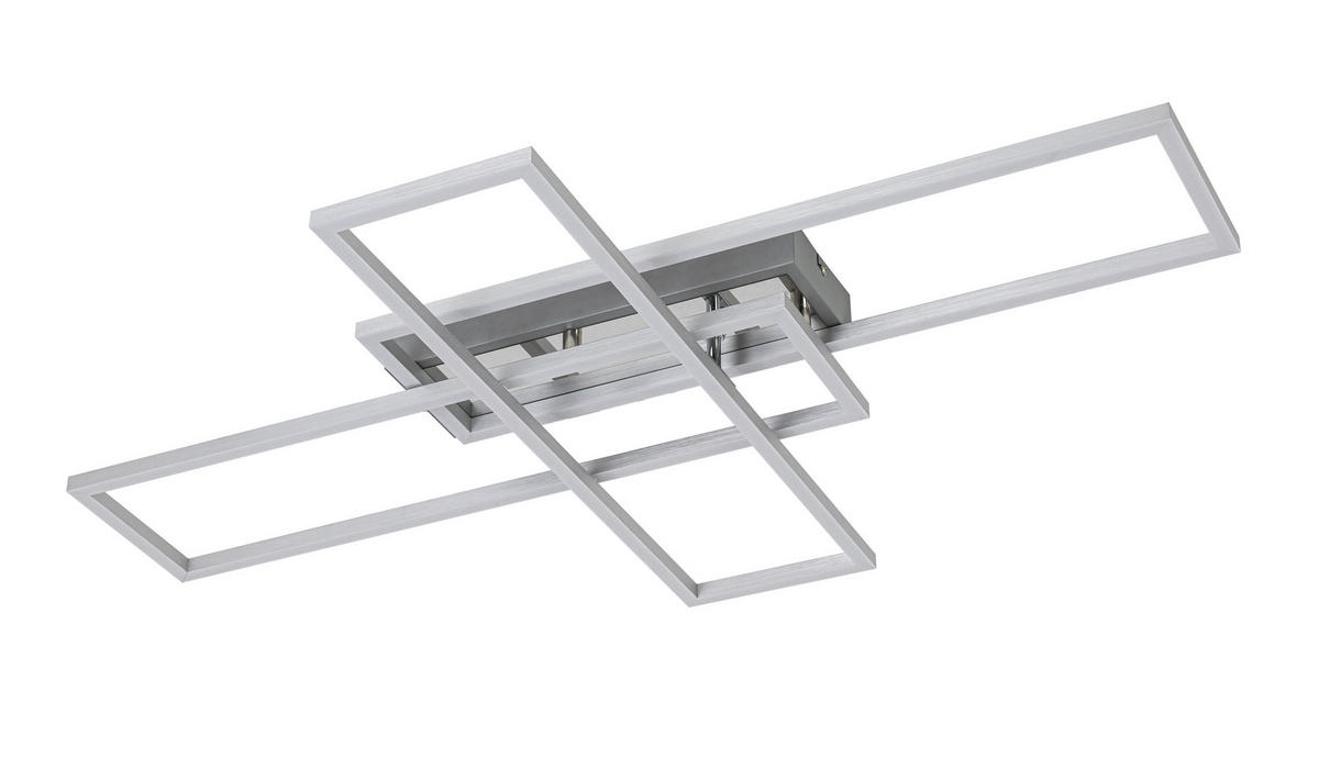 STROPNÍ LED SVÍTIDLO, 82,5/55/8 cm - barvy stříbra/barvy chromu, Basics, kov/plast (82,5/55/8cm) - Novel